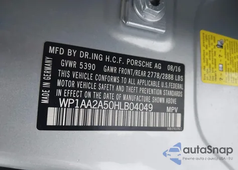 2017 Porsche Macan z USA, uszkodzony, nr VIN WP1AA2A50HLB04049